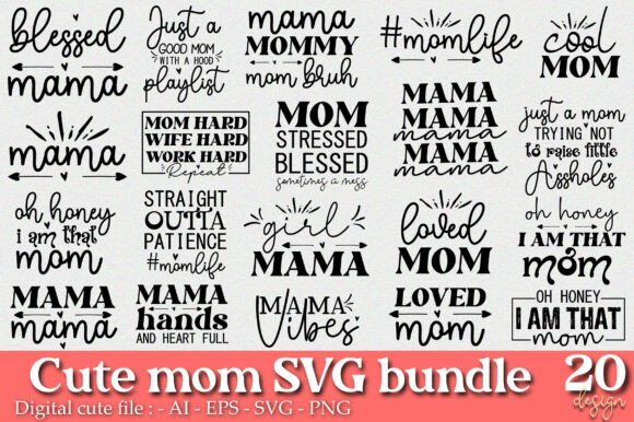Cute Mom Svg Bundle Graphics and Crafts Review