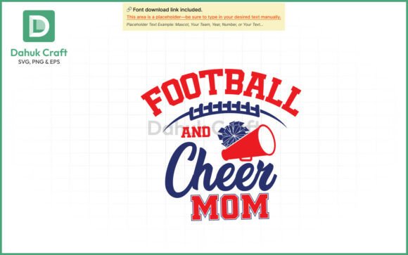 Football and Cheer Mom SVG PNG and EPS Graphics for Crafts