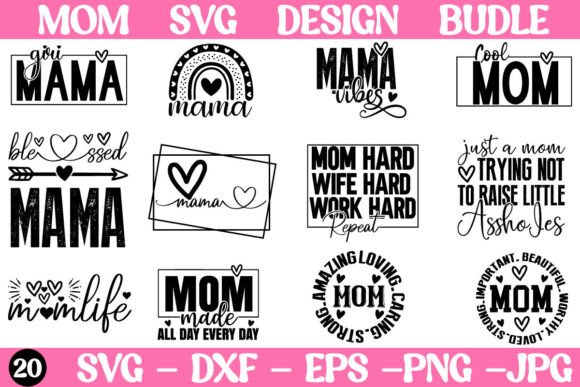Mom Svg Bundle Mothers Day Svg Bundle Graphics and Crafts